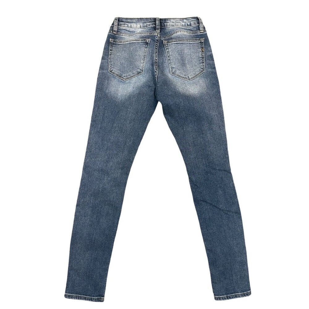 Miss Me Skinny Jeans Womens 25 27 Light Wash Stretch Whiskering Distressed - Picture 5 of 8